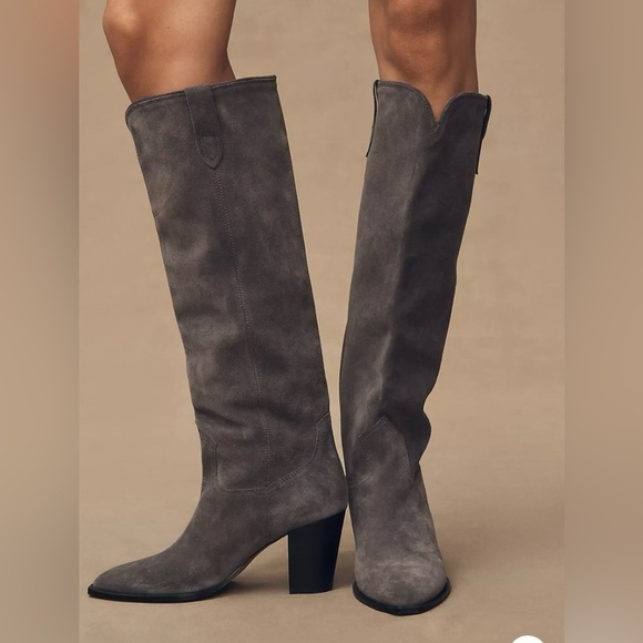 Anthropologie Shoes - Anthropologie Silent D Ivy Boots Gray Suede Leather Size 10